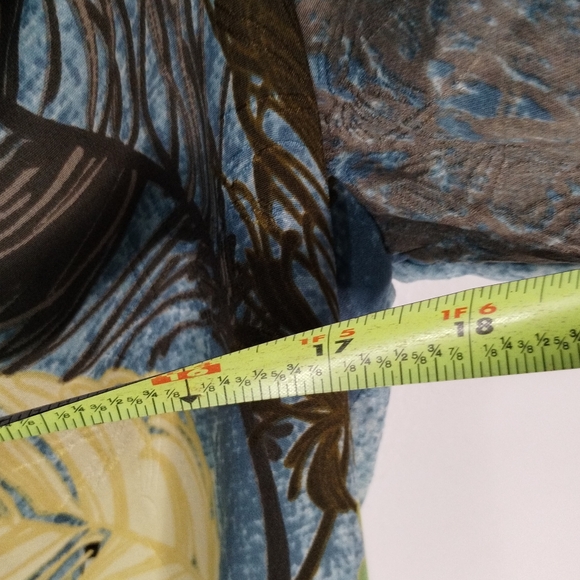 Citron Santa Monica 100% Silk Feather Print Open Front Kimono Cardigan Sz Small - Picture 11 of 12